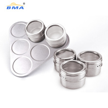 6PCS Spice Jar Magnetic Tins Spice Containers Condiment Sets with Trangle Base